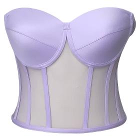 Bustier corset transparent lilas à nouer