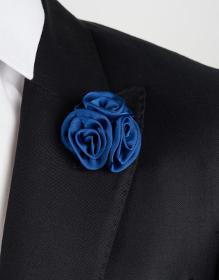 Broche-fleur bleu indigo