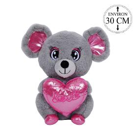 Peluche Souris Avec Coeur 30cm