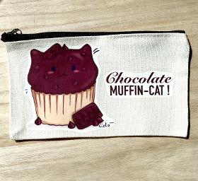 Trousse plate personnalisable muffin-cat