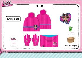 SET 3 PCS BONNET + GANT + SNOOD DOUBLE POLAIRE - LOL