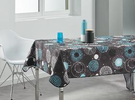 Nappe rectangulaire – Géométrique -Bleu Turquoise – Anti tâches