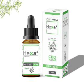 Huile CBD 5% chanvre bio 10ml Hexa3