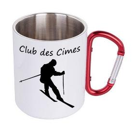 Mug métal inox mousqueton blanc 300 ml