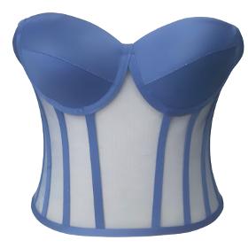 Bustier corset transparent indigo à nouer