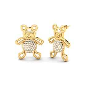 Boucles d'Oreilles Ours en Diamant Adorables