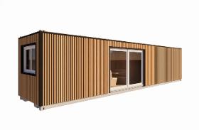 Studio container ECOLOGIA 40 pieds 23 m² habitables [1 chambre] avec bardage