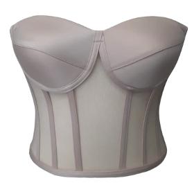 Bustier corset transparent couleur chair à nouer