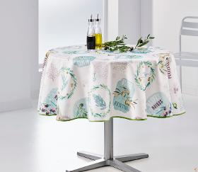 Nappe ronde anti tâche – olive provençale