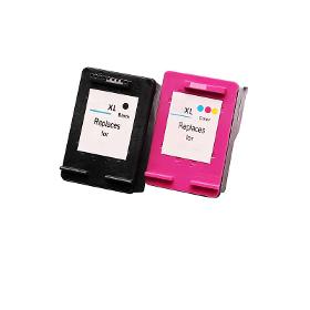 Ensemble 2x cartouches d’encre compatible HP 302XL (noir et couleur)