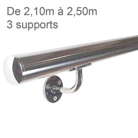 Rampe Murale En Inox Poli - 2m10 À 2m50