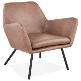 Fauteuil lounge design et rétro HIRO (marron)