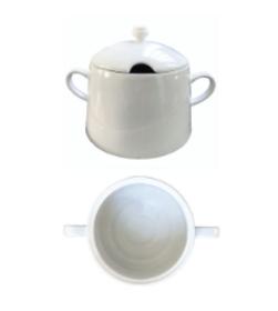 SOUPIÈRE EN PORCELAINE BLANCHE 22 CM