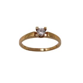 Solitaire diamant en or jaune 18 carats 2,31g