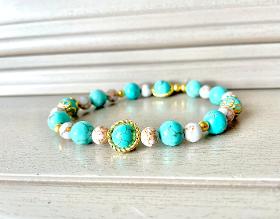 Bracelet en pierres naturelles de turquoise