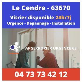 Vitrier sur Le Cendre – 24h/24 et 7j/7