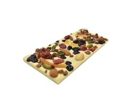 Tablettes de chocolat blanc 30% mendiants 100g