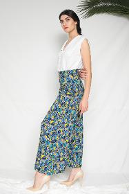 Leafs Printed Wide Leg Pants