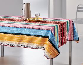 Nappe rectangulaire anti tâche – Lignes Multicolores