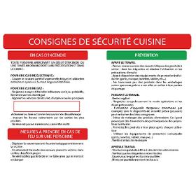Consigne de sécurité cuisine format A3
