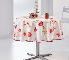 Nappe ronde anti tâche – Joyeux Noël