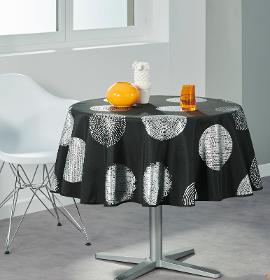 Nappe ronde anti tâche – Design & Géométrie noir