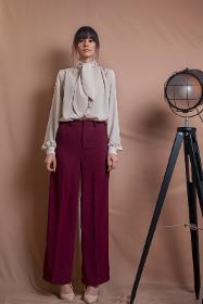 Stretch Crepe Sangria Red Pants