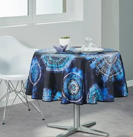 Nappe ronde anti tâche – Bleu et Moderne – Anti tâches