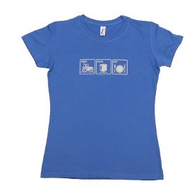 T-shirt Femme S Farm Cook Eat Tom Press Bleu Sérigraphie Grise