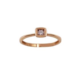 Solitaire diamant en or rose 18 carats 1,88g