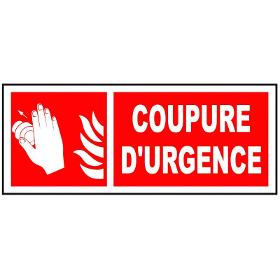 Panneau coupure d'urgence 200 x 80 mm