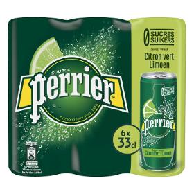 PERRIER Eau minérale gazeuse citron vert 6x33cl