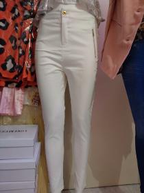 Pantalon taille haute Blanc 