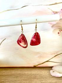 Boucles d'oreilles fake stone rubis pendants triangles