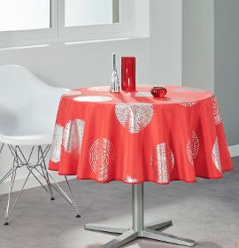 Nappe ronde anti tâche – Design & Géométrie rouge