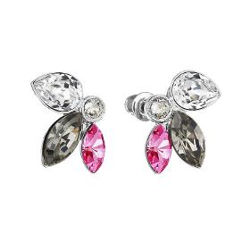 Boucles Pierres Papillons - Cristaux SWAROVSKI - Rose