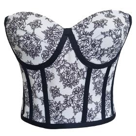 Bustier corset structuré à motif floral doublé