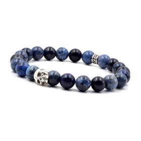 BRACELET HOMME PPJ SKULL & DEEP BLUE 8 MM