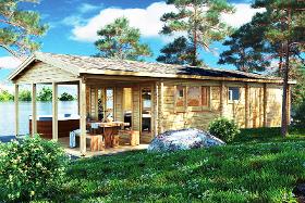 CHALET EN BOIS HABITABLE “HANSA HOLIDAY A” 58M² 92MM