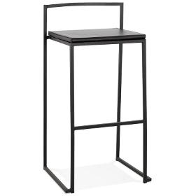 Tabouret de bar industriel empilable DORDOE (noir)