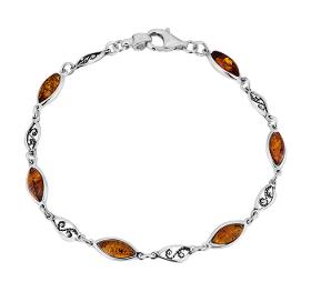 Bracelet en argent 925 avec de l'ambre