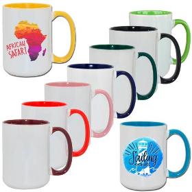 Mugs personnalisables intérieur et anse couleur 450 ml