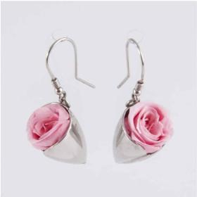 Boucles d’oreilles Tulipe avec fleurs roses pâles