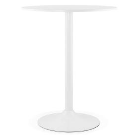 Table haute mange-debout design LUCIE (Ø 90 cm) (blanc)