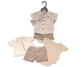 3 pcs shorts ensemble bébé garçon - Safari 