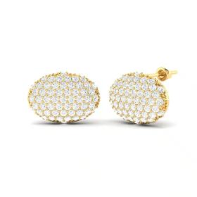 Boucles d'Oreilles Pavé Ovale de Luxe