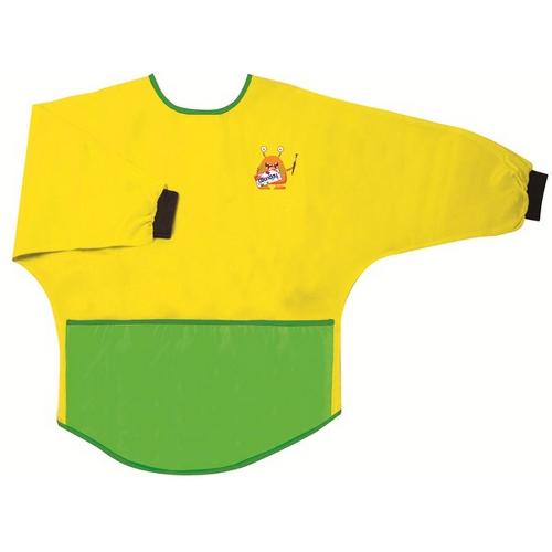 Tablier 2-3 ans jaune + poche verte