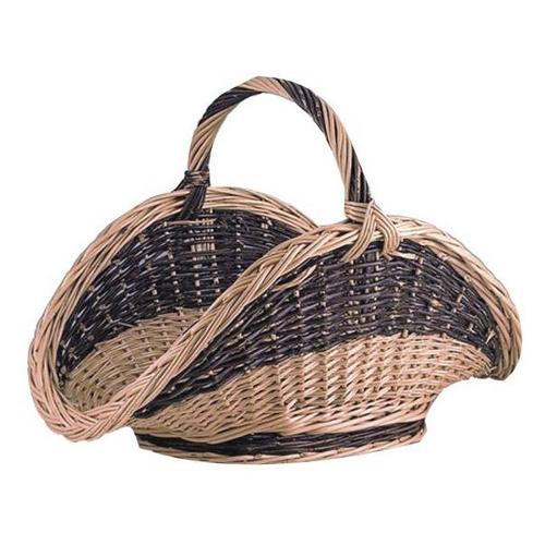 Panier à bois avec pied osier bicolore