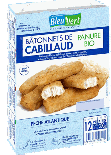 Bâtonnets de cabillaud panés