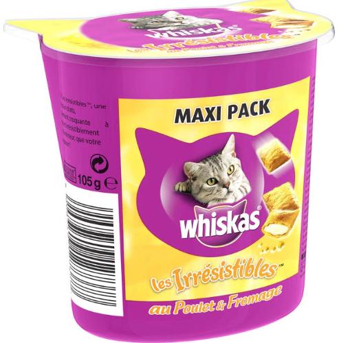 Friandises pour chat poulet fromage boite de 105 g – WHISKAS 599874912737